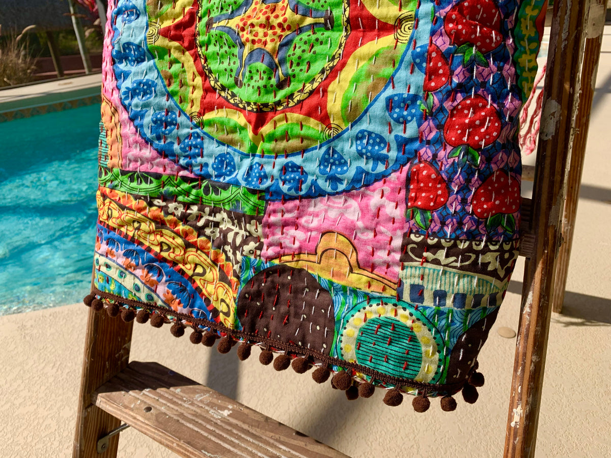 Boho Patchwork Beach Quilt // Camping Quilt //Snuggle