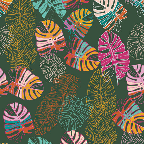 Maara Jungle Tour Fabric, 1 yard // Art Gallery Fabric // Alexandra Bordallo // Tropical // Botanical // Leaves // Palm // Leaf