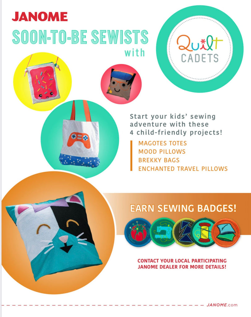 Quilt Cadet Beginner Sewing Patterns //Totes // Mood Pillows // Bags // Travel Pillow //Summer Camp // Home School // DIY // FREE SHIPPING