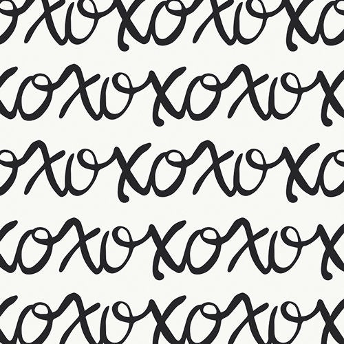 Capsules Letters XOXOXO Fabric, 1 yard // Art Gallery Fabric // Capsules //Love // Black and White // Hugs // Kisses // Love