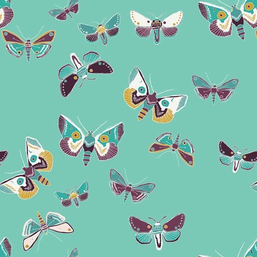 Lugu Odyssey Dewdrop Fabric, 1 yard // Art Gallery Fabric // Mystical // Butterfly // Moth
