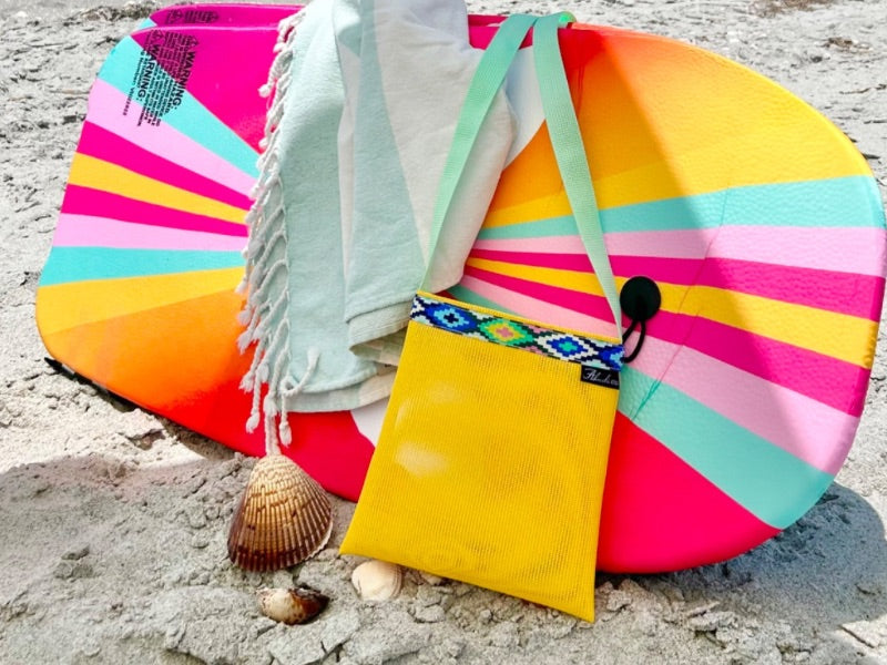 Sea Shell Collecting Bag Pink Rainbow FREE SHIPPING