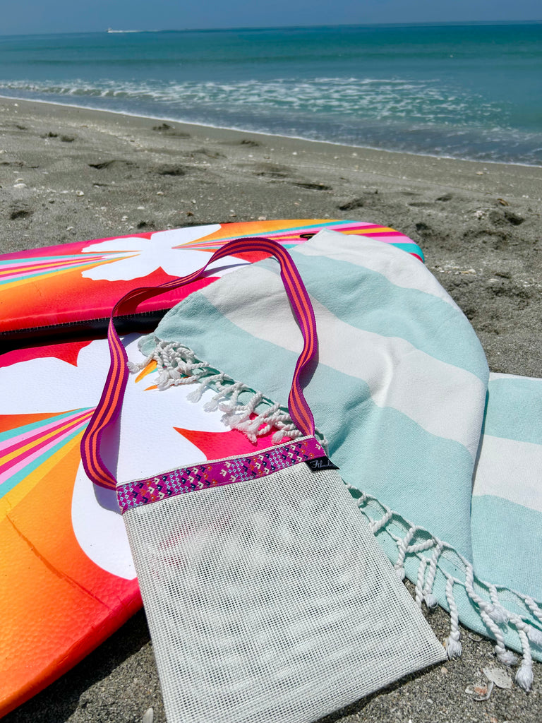 Sea Shell Collecting Bag Magenta Prismatic, FREE SHIPPING