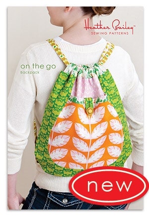 Heather Bailey On the Go Backpack Sewing Pattern, FREE SHIPPING