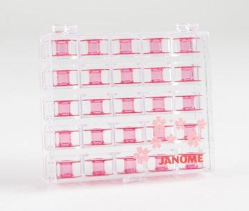 Janome Special Edition Pink Bobbins with Case, FREE Shipping
