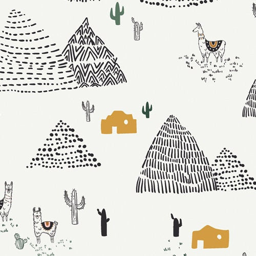 Insti Wasi Fabric, 1 yard // Art Gallery Fabric // Capsules - Pacha // Llama // Southwest // Cactus // Mountains//
