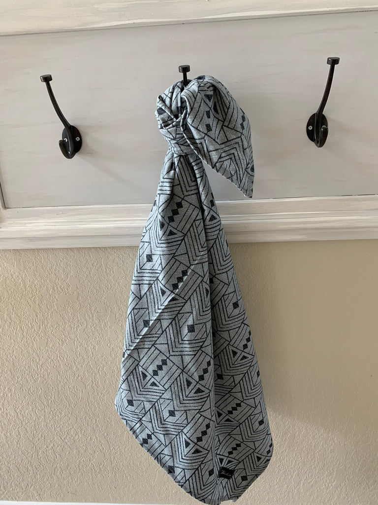 Modern Deco Black + Gray Blanket Swaddler: Receiving Blanket, FREE SHIPPING //Grey