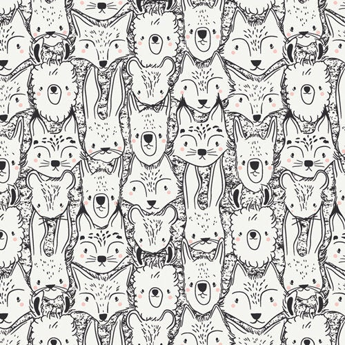 Wild Friends Fabric, 1 yard // Art Gallery Fabric // Capsules - Pacha // Llama // Porcupine // Fox