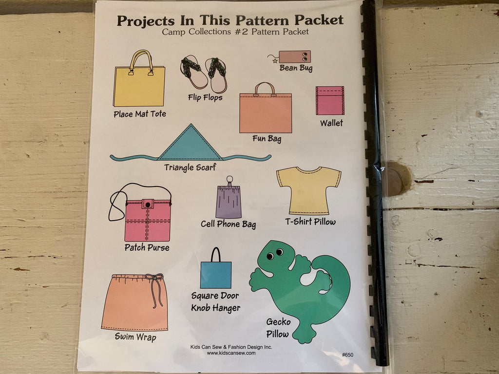 Kids Can Sew Camp Collection 2 Sewing Pattern Packet