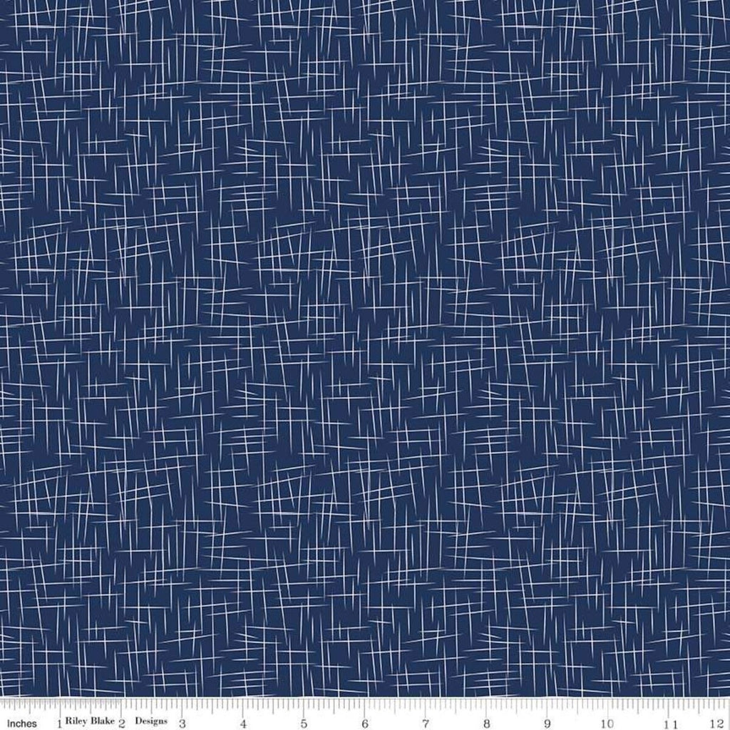 Riley Blake Flannel Large Hashtag Navy Fabric, 1 yard