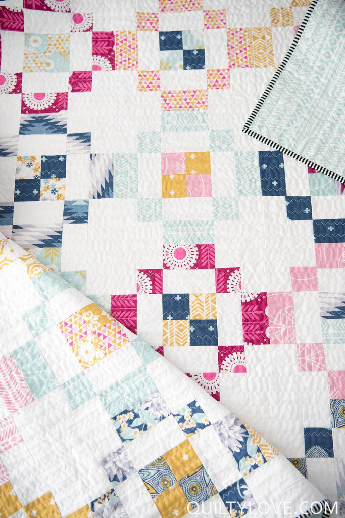 Quilty Love Jelly Rings Quilt Pattern // Fat Quarter Quilt // No. 106  // Throw // Emily Dennis