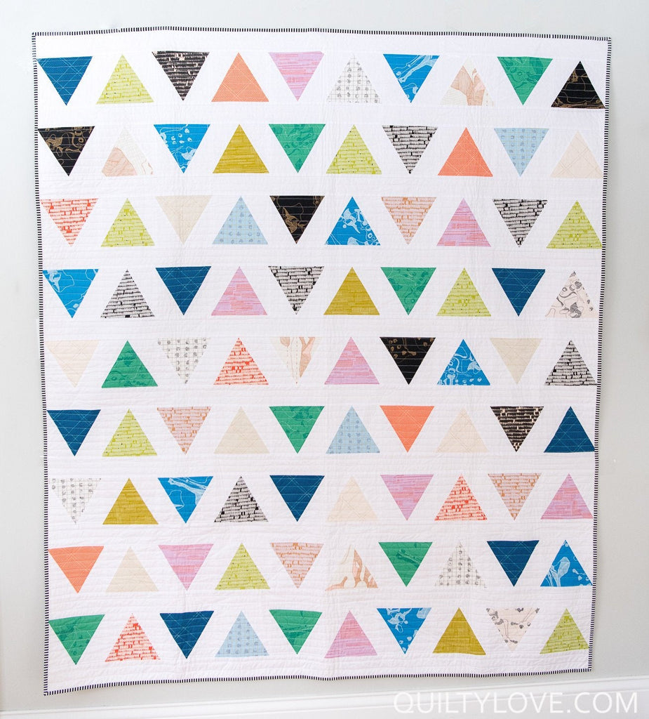 Quilty Love Triangle Pop Quilt Pattern // Fat Quarter Quilt // No. 109 // Baby  // Throw // Twin // Queen // Emily Dennis