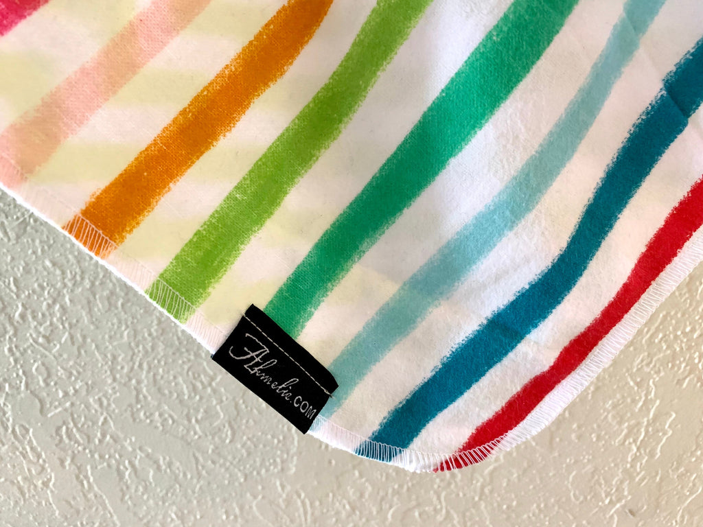 Rainbow Stripe Double Sided Baby  Blanket Swaddler//  Receiving Blanket //  Swaddling Blanket // Flannel  //unisex // wrap //