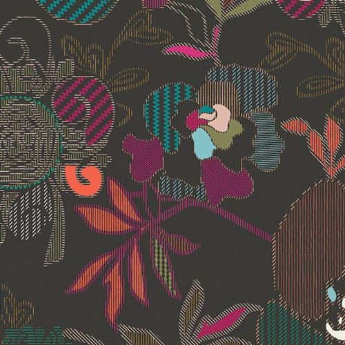 Legendary Stitched Anthromania Bold Fabric, 1 yard // Art Gallery Fabric // Pat Bravo