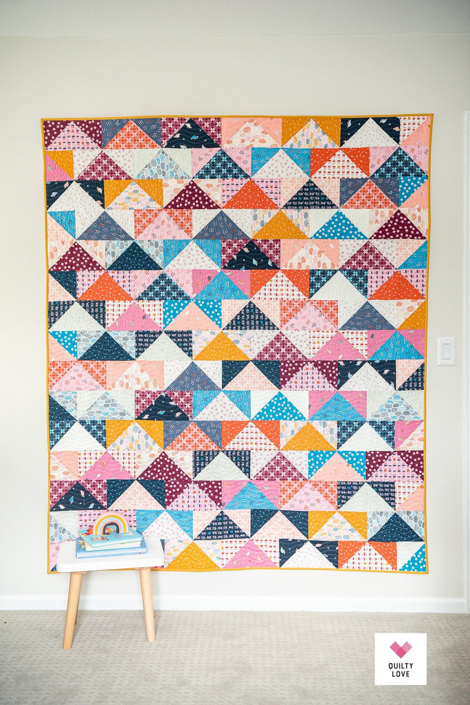 Quilty Love Patchwork Flying Geese Quilt Pattern // Fat Quarter Friendly // No. 140 // Baby // Throw // Twin // Queen // King// Emily Dennis