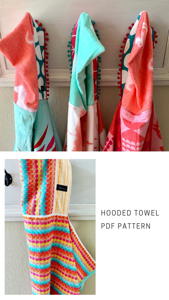 Ahmelie.com Hooded Bath Beach Swim Towel PDF Pattern, Instant Download--Easy Beginner