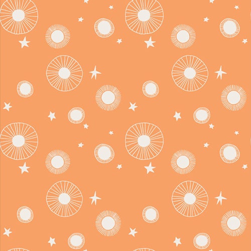 Starlight Sunrise Onward + Upward Fabric, 1 yard // Art Gallery Fabric // Mystical // Sun // Orange // Cotton