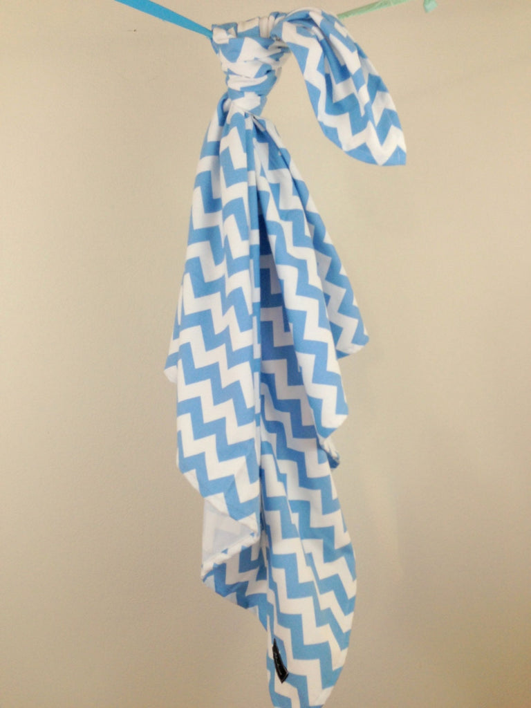 Riley Blake Medium Blue Chevron Baby Swaddling Blanket--LARGE //Newborn Baby // Gift // Cotton // Swaddle Blanket, FREE SHIPPING