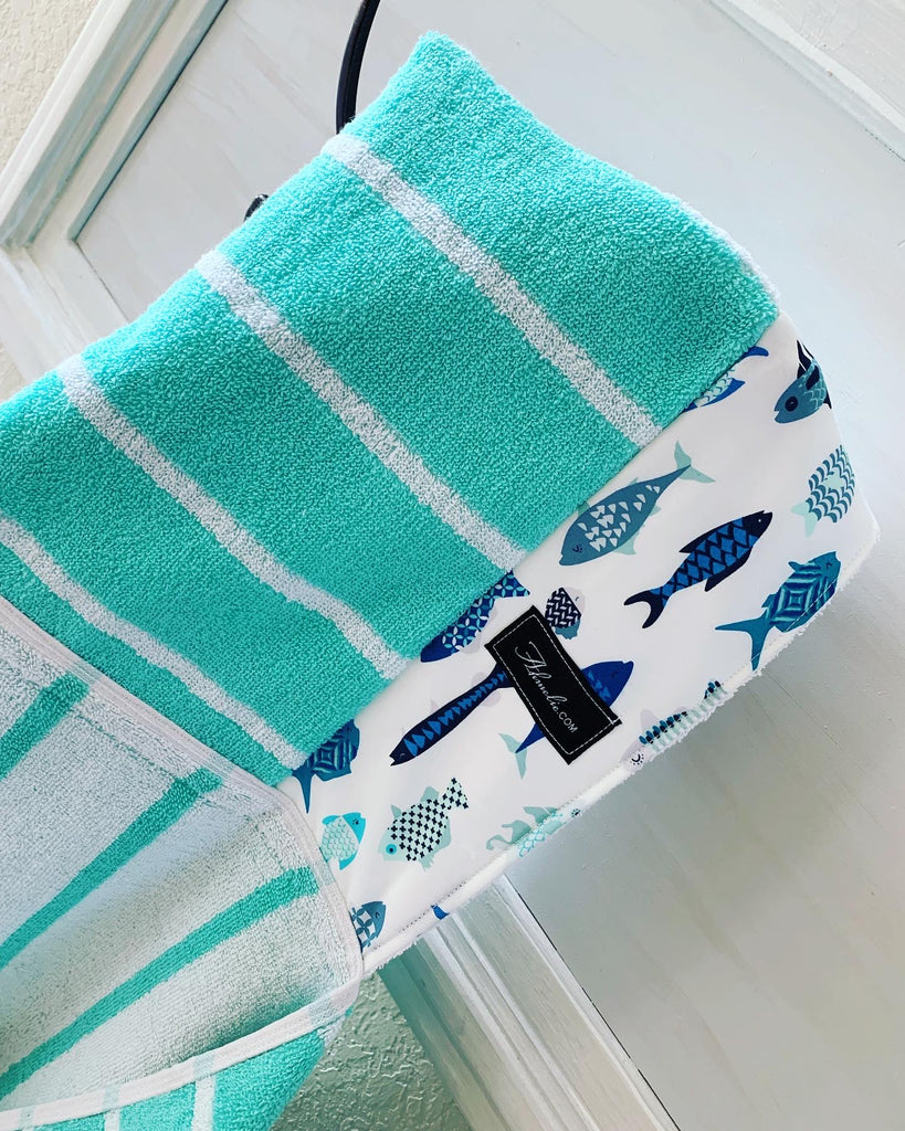Catch & Release Fish Hooded Bath Beach Pool Towel